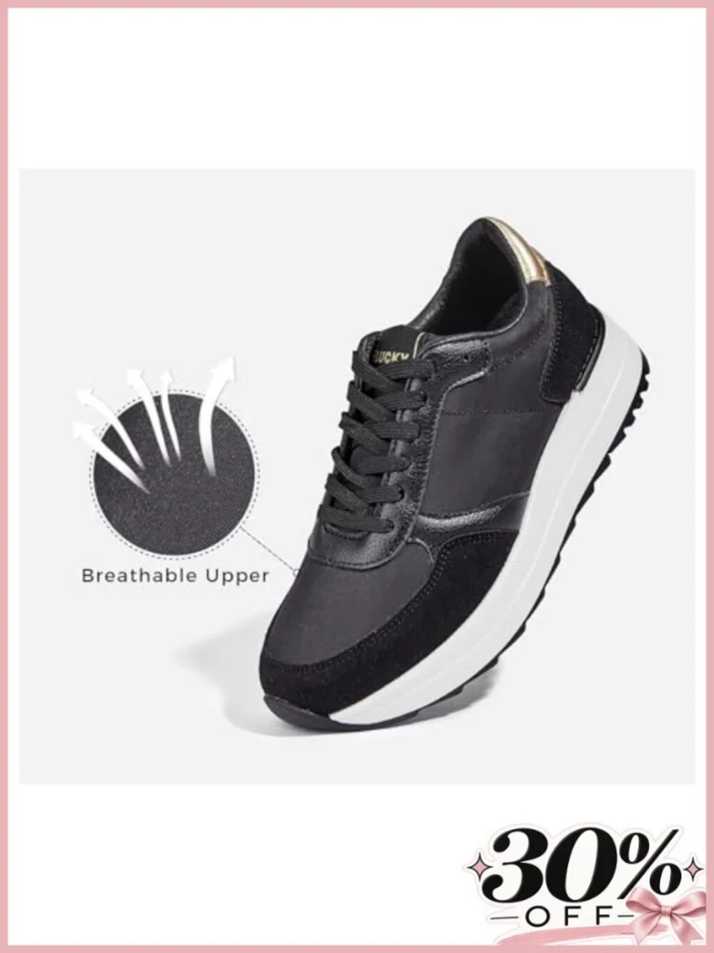 Platform Fashion Sneakers Retro Neutral Classic Trainers Lace-Up Chunky Walking